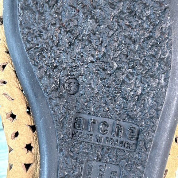 Arche Lily Ballerina Flats Womens 6 Brown Nubuck Calfskin Leather Slip On Shoes - Picture 10 of 10